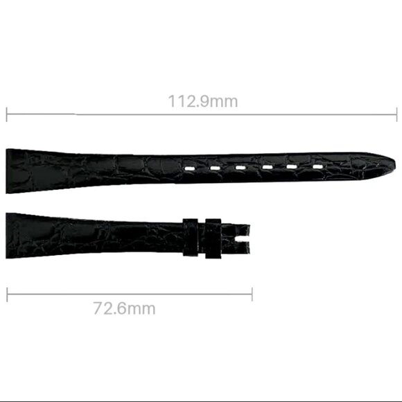 Vintage Piaget Swiss Made Watch Band Genuine Leather 12mm Black